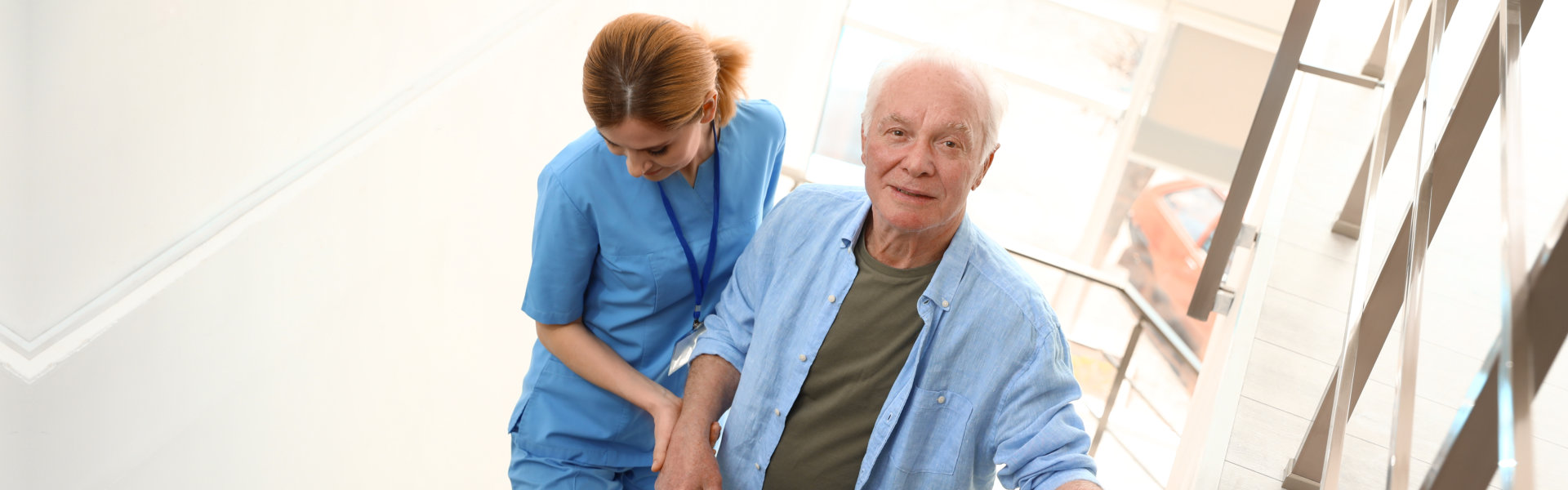 woman and an elderly man